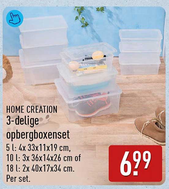 HOME CREATION 3-delige opbergboxenset