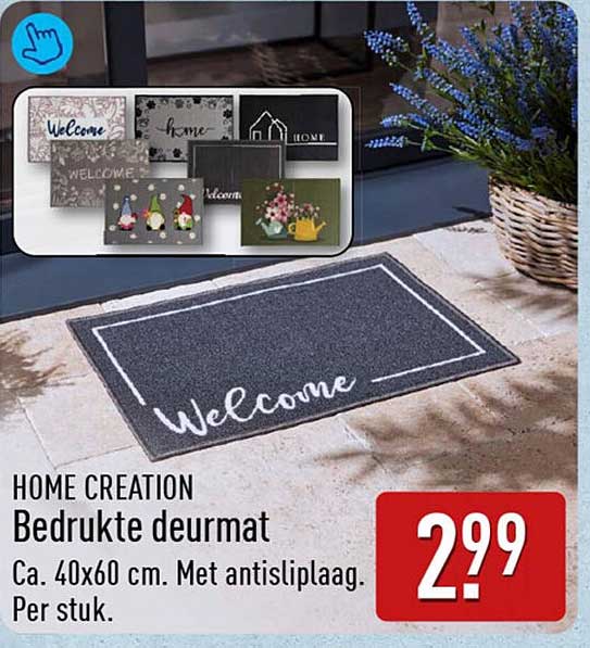 HOME CREATION Bedrukte deurmat