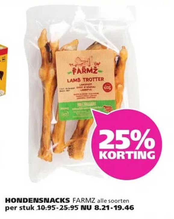 HONDENSNACKS FARMZ alle soorten 25% KORTING
