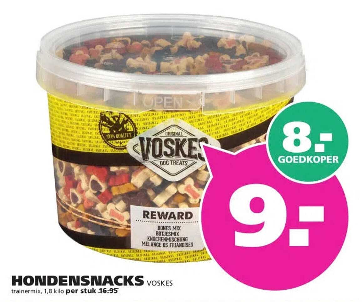 HONDENSNACKS VOSKES trainermix, 1,8 kilo per stuk