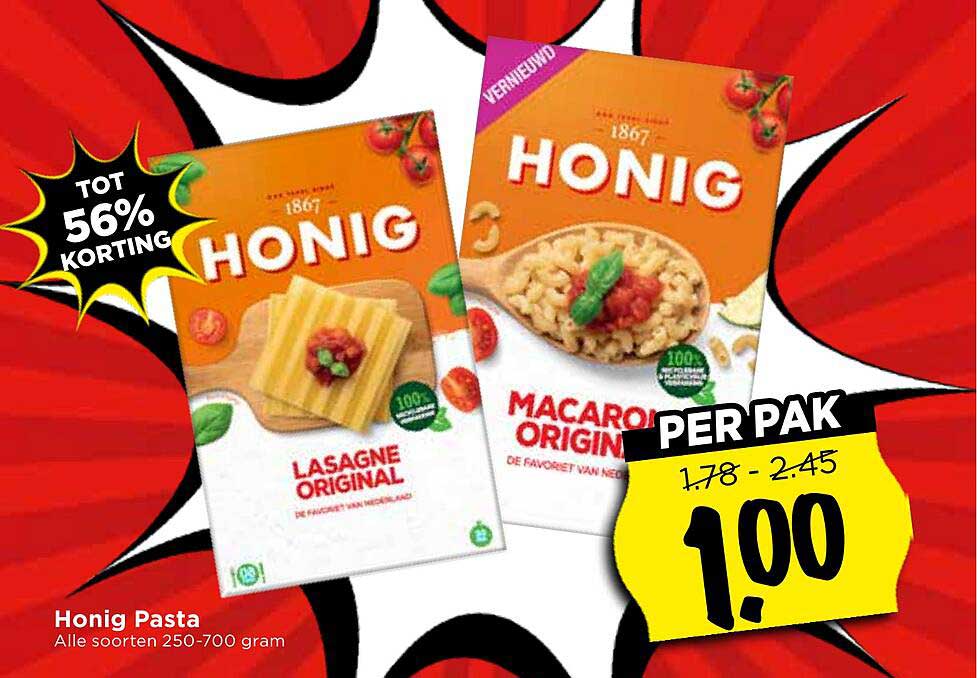 Honig Pasta - Alle soorten 250-700 gram