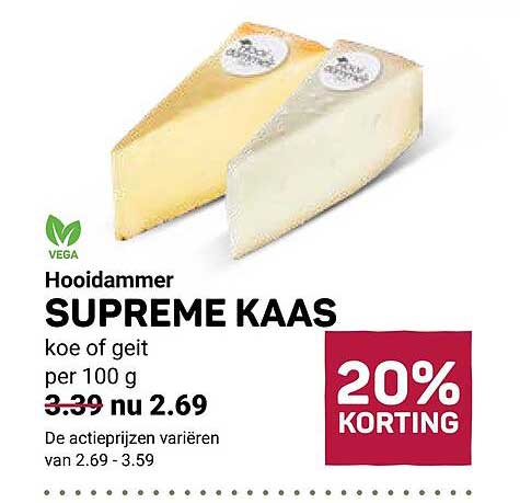 Hooidammer SUPREME KAAS koe of geit per 100 g 20% KORTING