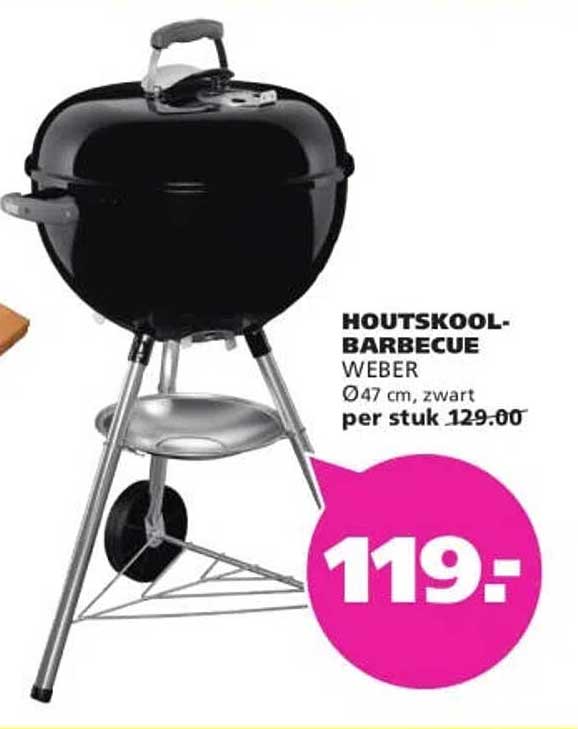 HOUTSKOOL-BARBECUE WEBER Ø47 cm, zwart