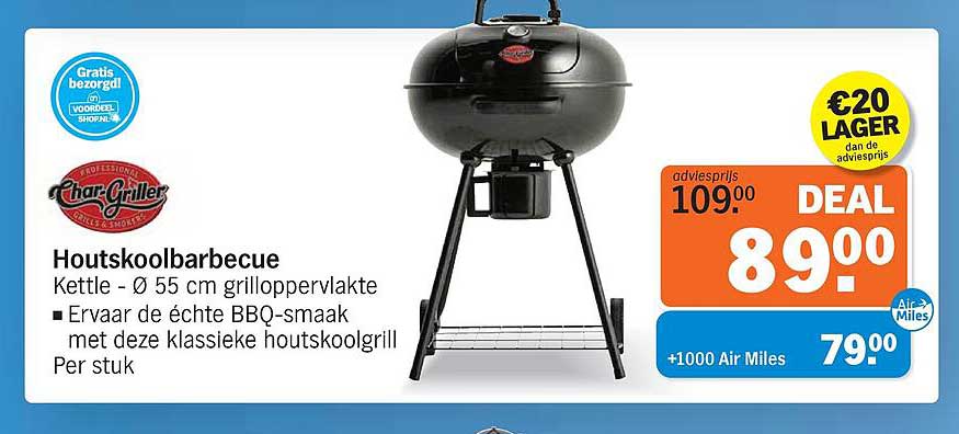 Houtskoolbarbecue Kettle - Ø 55 cm grilloppervlakte