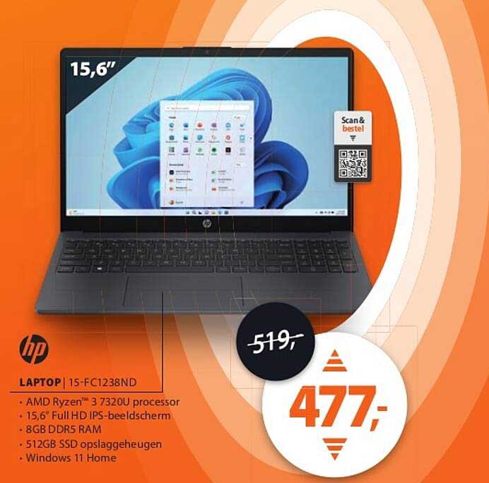 HP Laptop 15-FC1238ND
