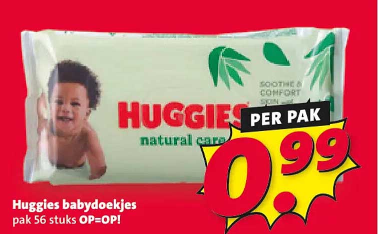 Huggies babydoekjes pak 56 stuks OP=OP!