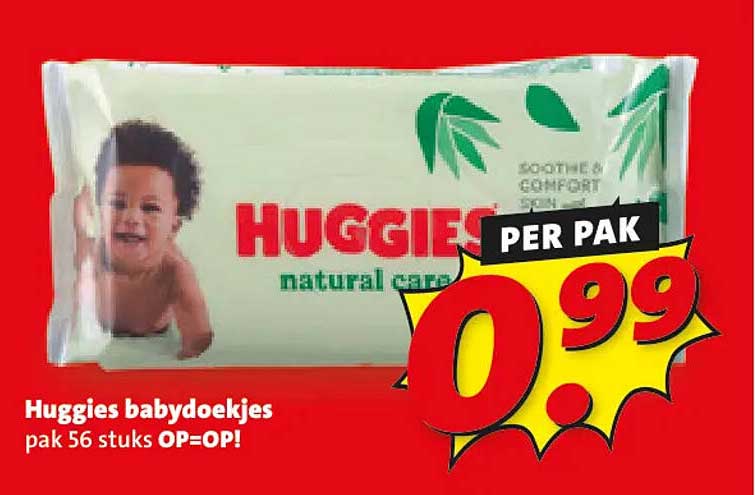 Huggies babydoekjes pak 56 stuks OP=OP! PER PAK