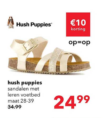 hush puppies sandalen met leren voetbed maat 28-39 €10 korting op=op