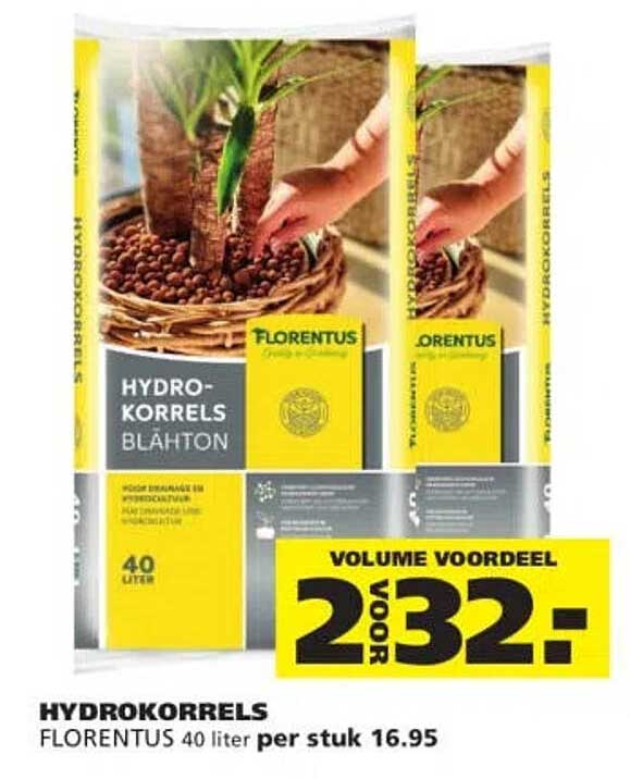 Hydrokorrels Florentus 40 liter per stuk Volume voordeel 2 voor 32: