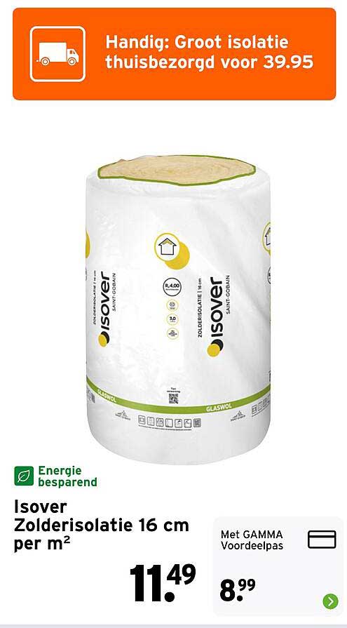 Isover Zolderisolatie 16 cm per m²