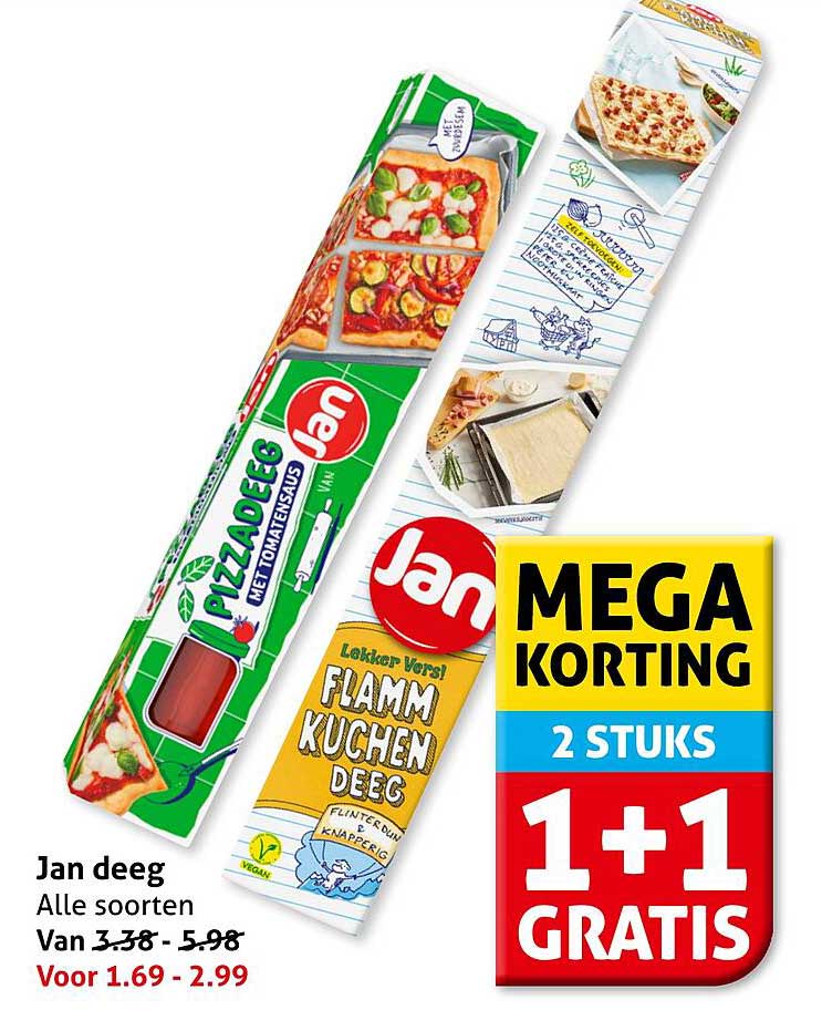 Jan deeg Alle soorten 1+1 gratis