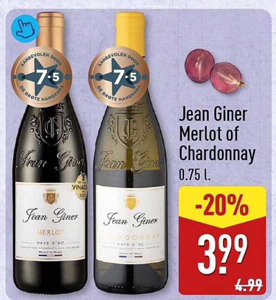Jean Giner Merlot of Chardonnay 0.75 l.