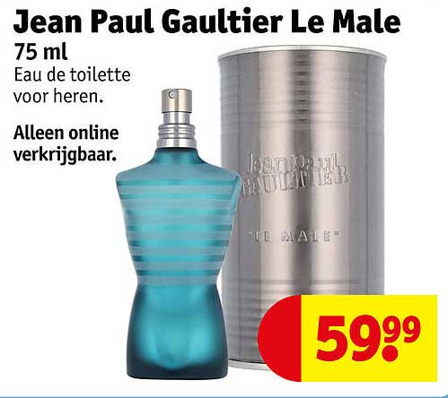 Jean Paul Gaultier Le Male 75 ml Eau de toilette voor heren. Alleen online verkrijgbaar.