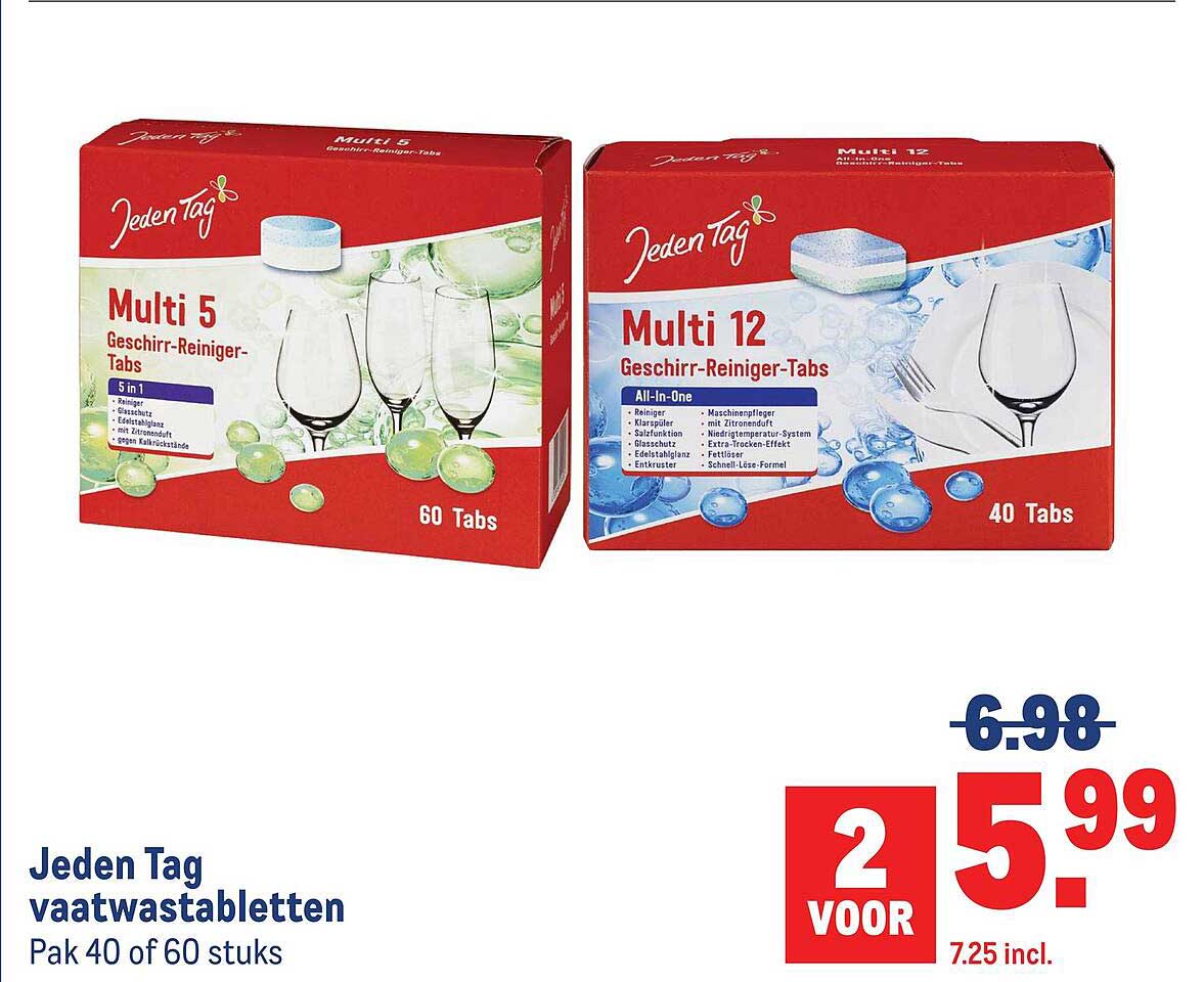 Jeden Tag vaatwastabletten 2 voor
