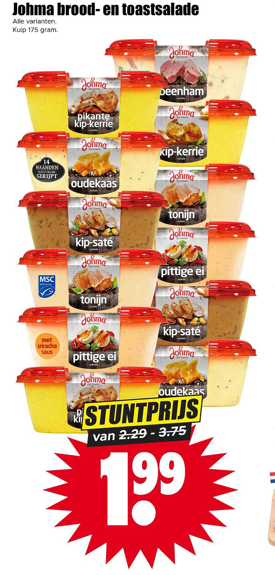 Johma brood- en toastsalade Alle varianten. Kuip 175 gram.