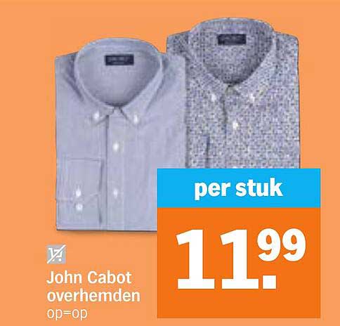 John Cabot overhemden op=op