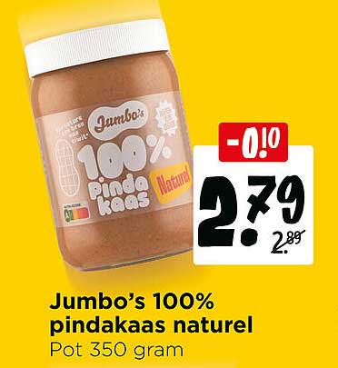 Jumbo's 100% pindakaas naturel