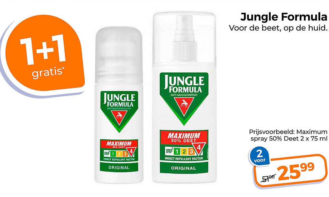 Jungle Formula Voor de beet, op de huid. 1+1 gratis*