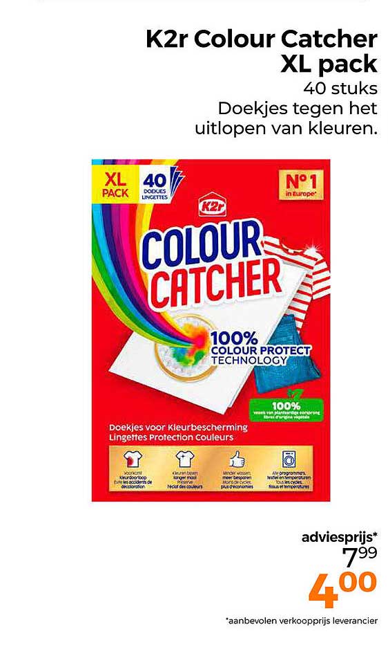 K2r Colour Catcher XL pack 40 stuks