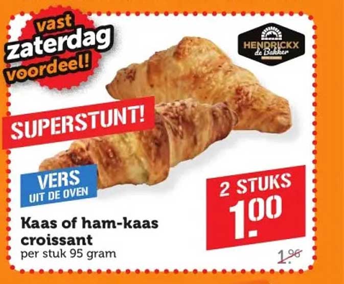 Kaas of ham-kaas croissant 2 STUKS
