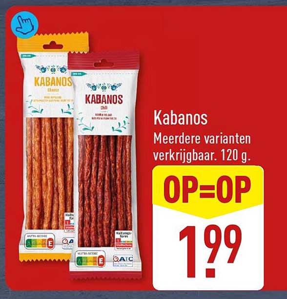 Kabanos Meerdere varianten verkrijgbaar. 120 g. OP=OP