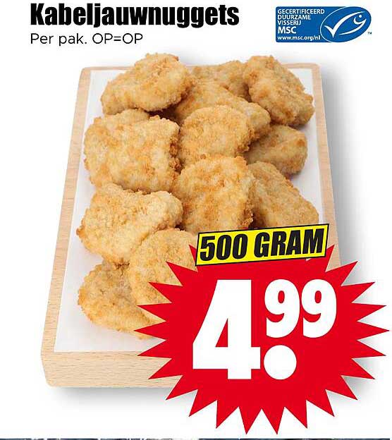 Kabeljauw nuggets 500 gram