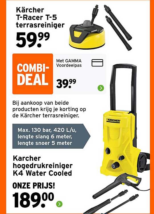 Kärcher T-Racer T-5 terrasreiniger COMBI-DEAL