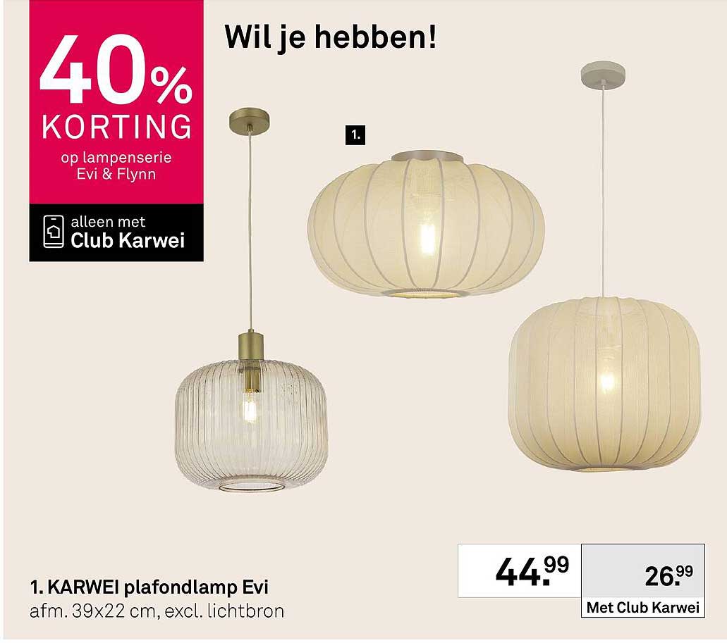 KARWEI plafondlamp Evi