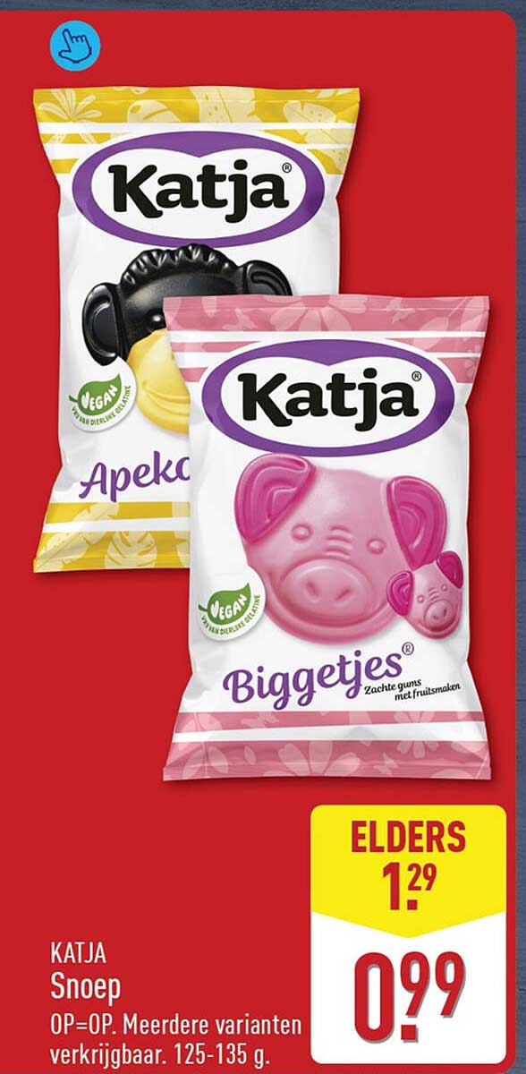 KATJA Snoep OP=OP Meerdere varianten verkrijgbaar. 125-135 g.
