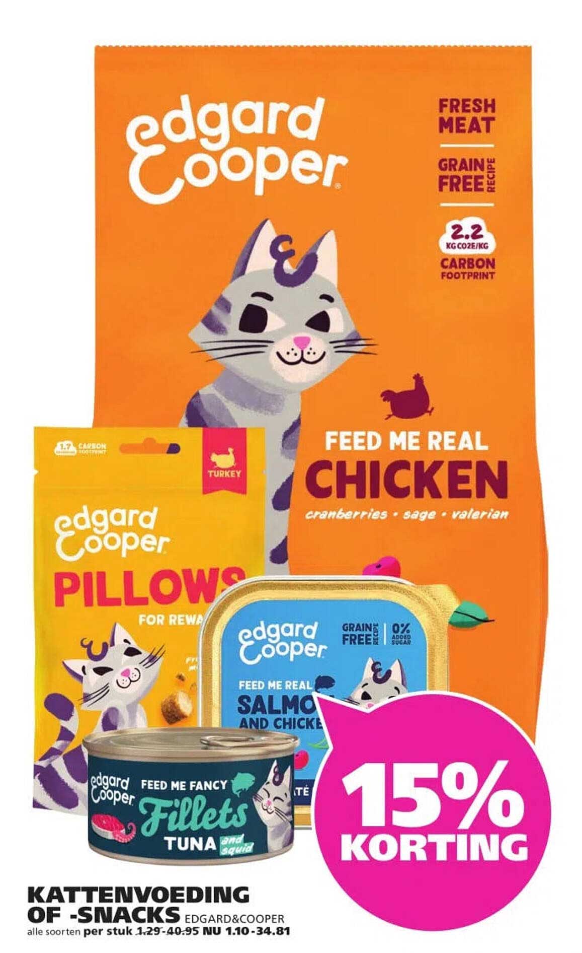 Kattenvoeding of -snacks Edgard & Cooper 15% korting