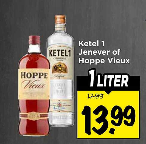 Ketel 1 Jenever of Hoppe Vieux 1LITER