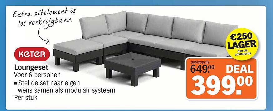 Keter Loungeset Voor 6 personen
