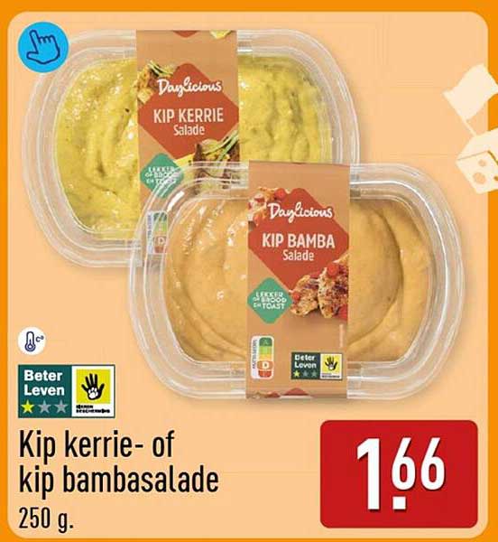 Kip kerrie- of kip bambasalade 250 g.