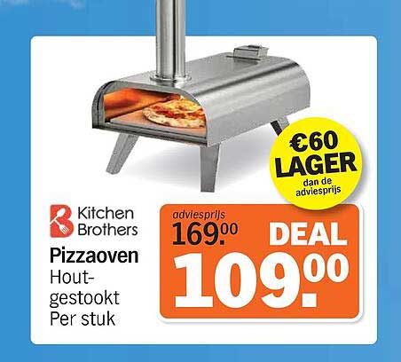 Kitchen Brothers Pizzauven Hout-gestookt Per stuk