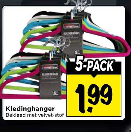 Kledinghanger Bekleed met velvet-stof 5-PACK