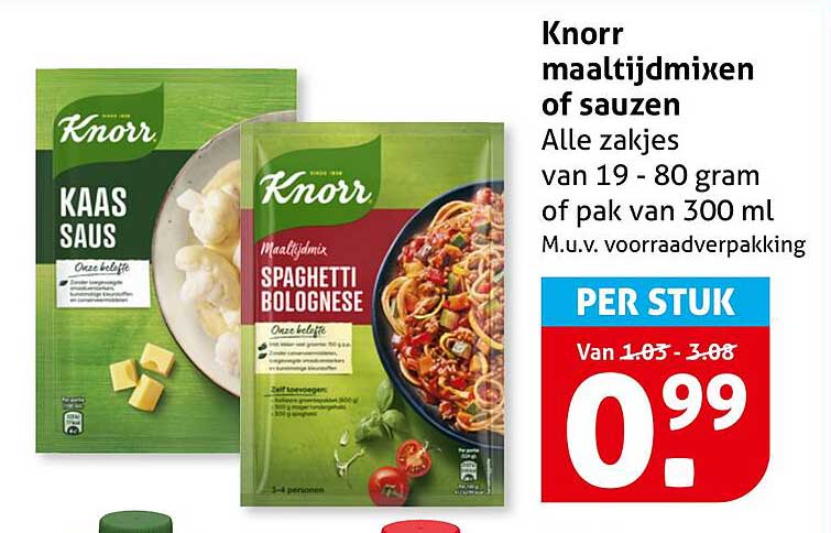 Knorr maaltijdmixen of sauzen