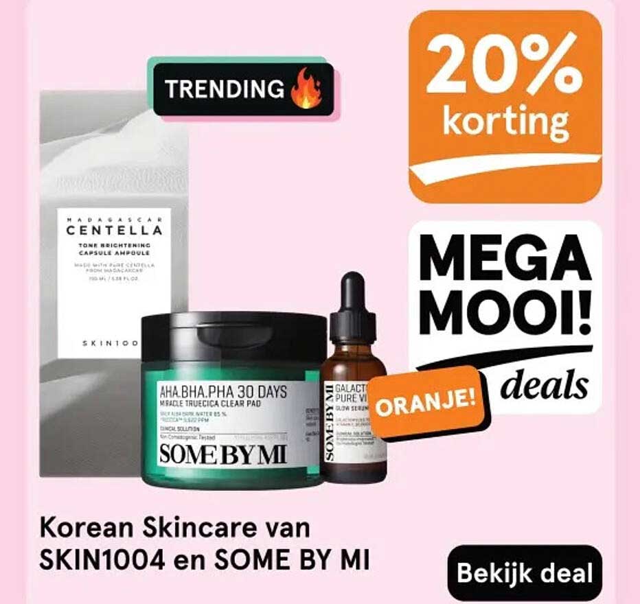 Korean Skincare van SKIN1004 en SOME BY MI 20% korting