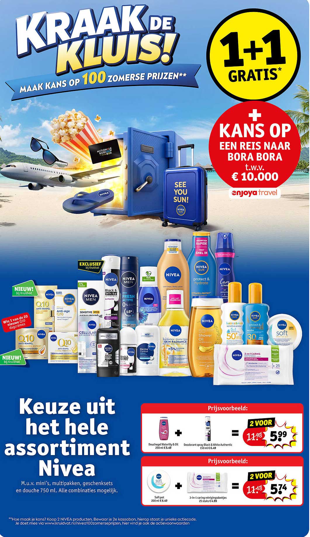Kraak de Kluis! Maak kans op 100 zomerse prijzen** 1+1 gratis