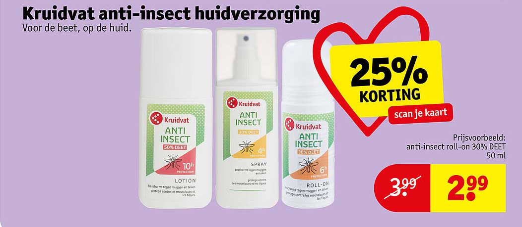 Kruidvat anti-insect huidverzorging 25% KORTING scan je kaart