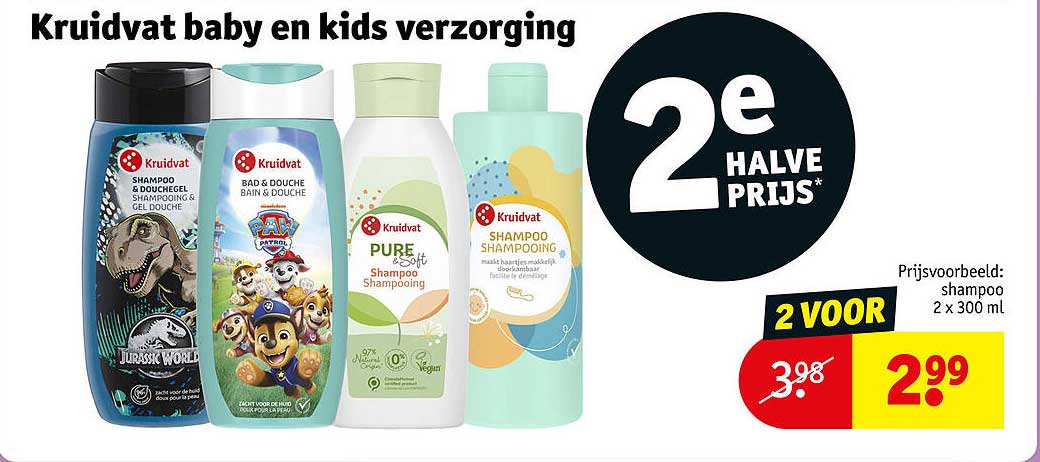 Kruidvat baby en kids verzorging 2e halve prijs