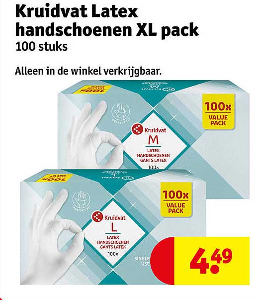 Kruidvat Latex handschoenen XL pack 100 stuks