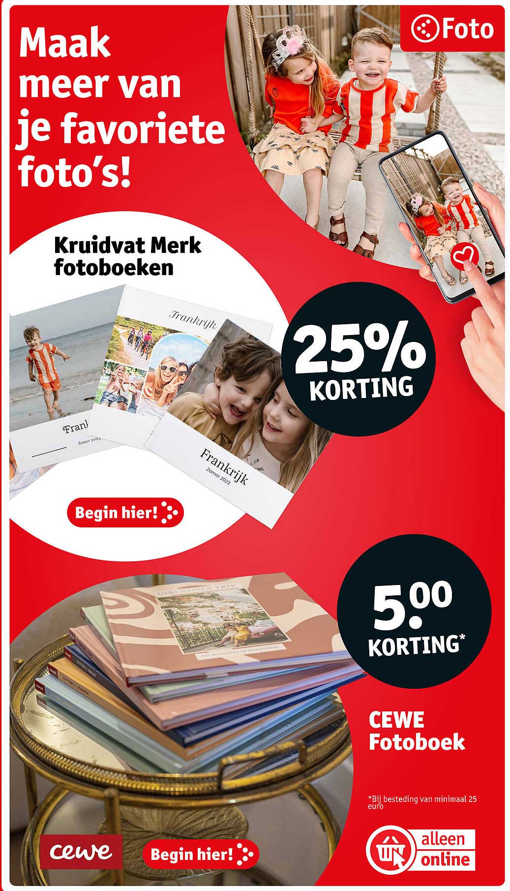 Kruidvat Merk fotoboeken 25% korting