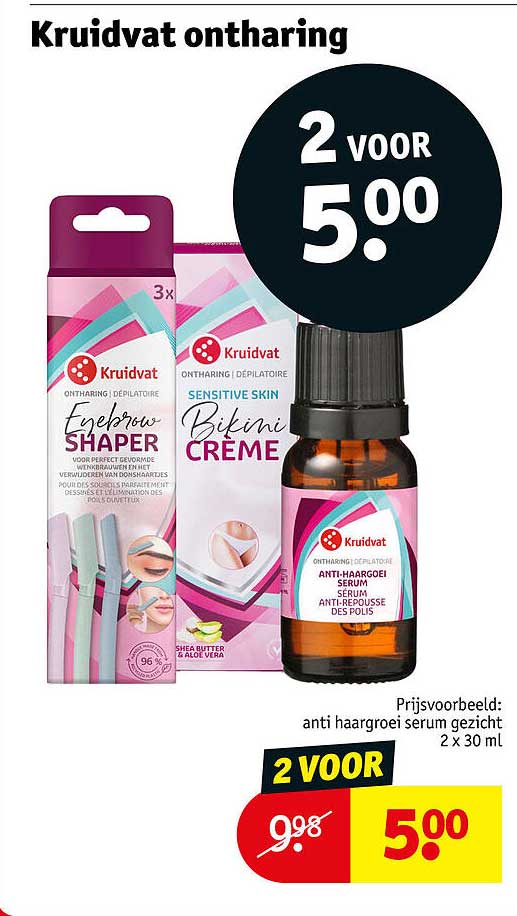 Kruidvat ontharing 2 voor 5.00