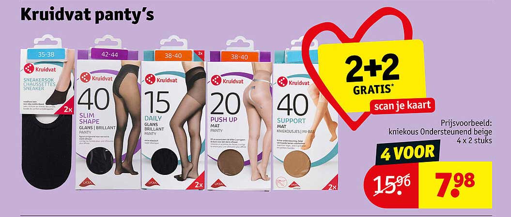 Kruidvat panty’s 2+2 gratis