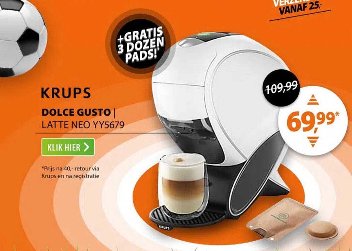 KRUPS DOLCE GUSTO LATTE NEO YY5679 +GRATIS 3 DOZEN PADS!