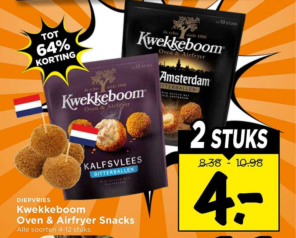 Kwekkeboom Oven & Airfryer Snacks Alle soorten 4-12 stuks. 2 STUKS