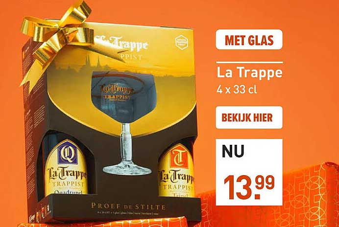 La Trappe 4 x 33 cl MET GLAS