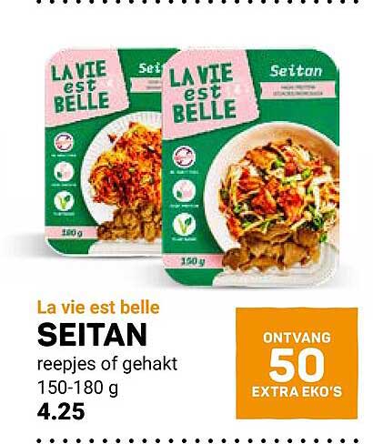 La vie est belle SEITAN reepjes of gehakt 150-180 g