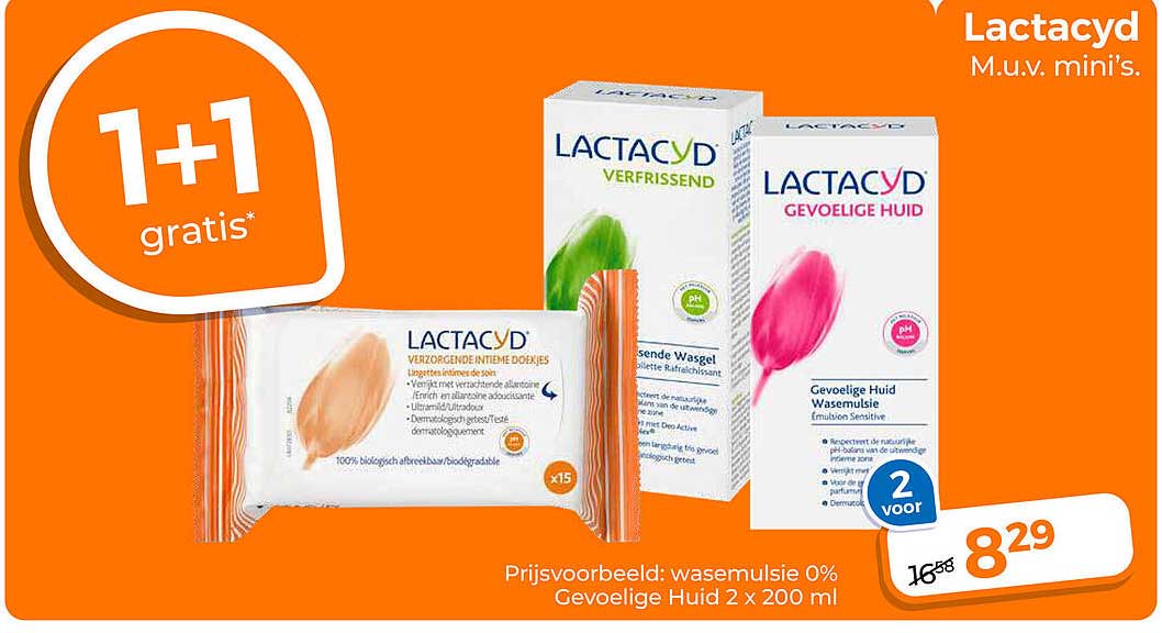 Lactacyd M.u.v. mini’s. 1+1 gratis