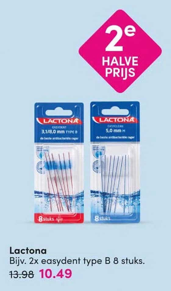 Lactona Bijv. 2x easydent type B 8 stuks. 2e halve prijs